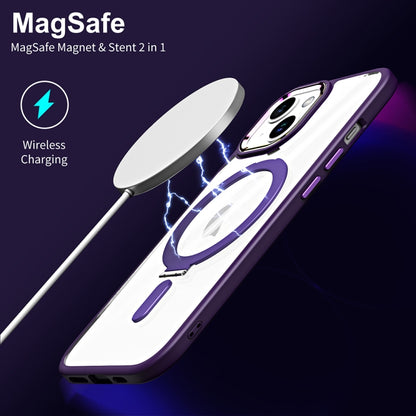 For iPhone 15 MagSafe Magnetic Invisible Holder Phone Case(Sierra Blue) - iPhone 15 Cases by buy2fix | Online Shopping UK | buy2fix