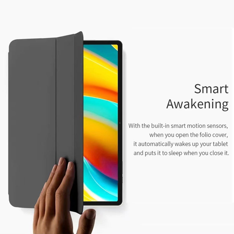 For Teclast T50 Pro 3-Fold Holder Folio Leather Tablet Smart Case(Grey) - Teclast by TECLAST | Online Shopping UK | buy2fix