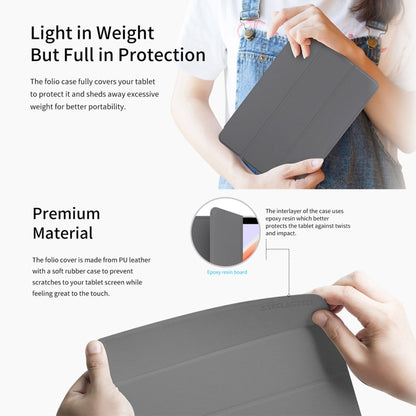 For Teclast T40S 3-Fold Holder Folio Leather Tablet Smart Case(Grey) - Teclast by TECLAST | Online Shopping UK | buy2fix