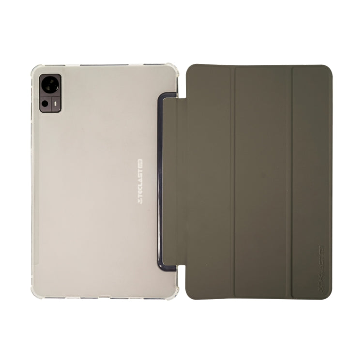 For Teclast T60 3-Fold Holder Folio Leather Tablet Smart Case(Grey) - Teclast by TECLAST | Online Shopping UK | buy2fix