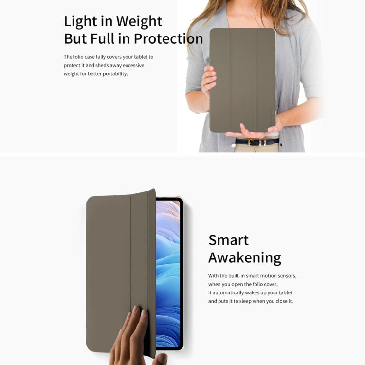 For Teclast T60 3-Fold Holder Folio Leather Tablet Smart Case(Grey) - Teclast by TECLAST | Online Shopping UK | buy2fix