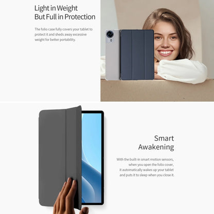 For Teclast T50 HD / T50 Max 3-Fold Holder Folio Leather Tablet Smart Case(Grey) - Teclast by TECLAST | Online Shopping UK | buy2fix