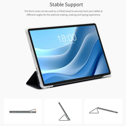 For Teclast T50 HD / T50 Max 3-Fold Holder Folio Leather Tablet Smart Case(Grey) - Teclast by TECLAST | Online Shopping UK | buy2fix