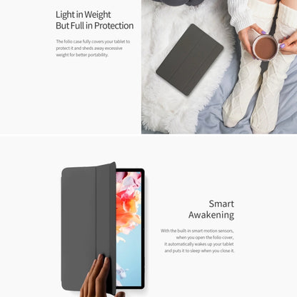 For Teclast P30T 3-Fold Holder Folio Leather Tablet Smart Case(Grey) - Teclast by TECLAST | Online Shopping UK | buy2fix