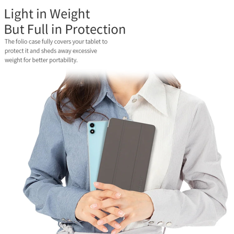 For Teclast P85T 3-Fold Holder Folio Leather Tablet Smart Case(Grey) - Teclast by TECLAST | Online Shopping UK | buy2fix