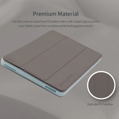 For Teclast P85T 3-Fold Holder Folio Leather Tablet Smart Case(Grey) - Teclast by TECLAST | Online Shopping UK | buy2fix