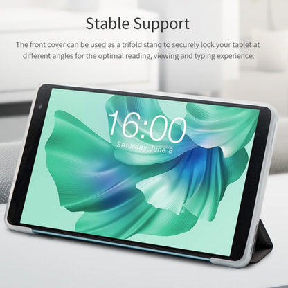 For Teclast P85T 3-Fold Holder Folio Leather Tablet Smart Case(Grey) - Teclast by TECLAST | Online Shopping UK | buy2fix