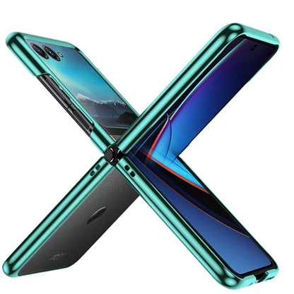 For Motorola Razr 40 Ultra Full Coverage Electroplate PC Transparent Phone Case(Green) by buy2fix
