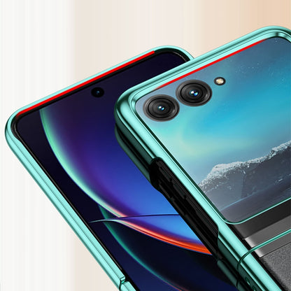 For Motorola Razr 40 Ultra Full Coverage Electroplate PC Transparent Phone Case(Gold) by buy2fix