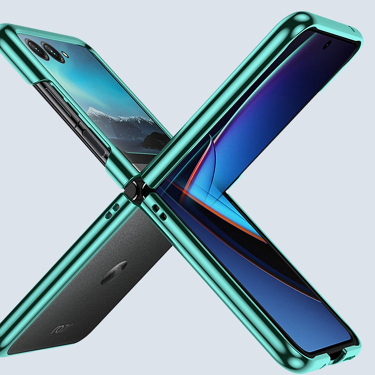 For Motorola Razr 50 Full Coverage Electroplate PC Transparent Phone Case(Silver) by buy2fix