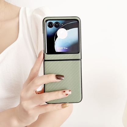 For Motorola Razr 40 Ultra / Razr 2023 Weave Texture PC Phone Case(Green) by buy2fix