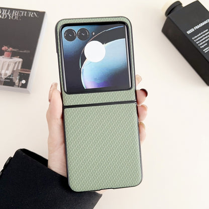For Motorola Razr 50 Weave Texture PC Phone Case(Green) by buy2fix