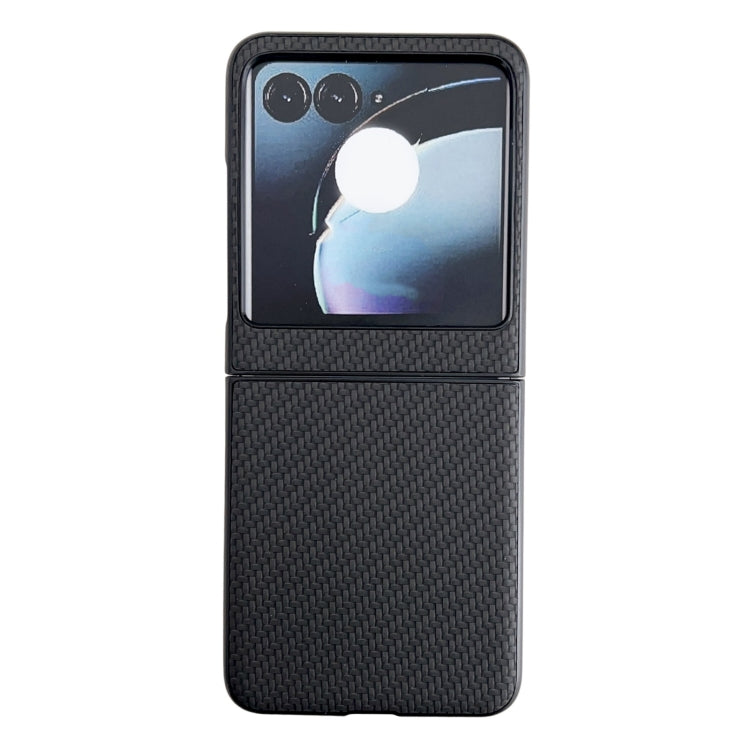 For Motorola Razr 50 Weave Texture PC Phone Case(Black) by buy2fix