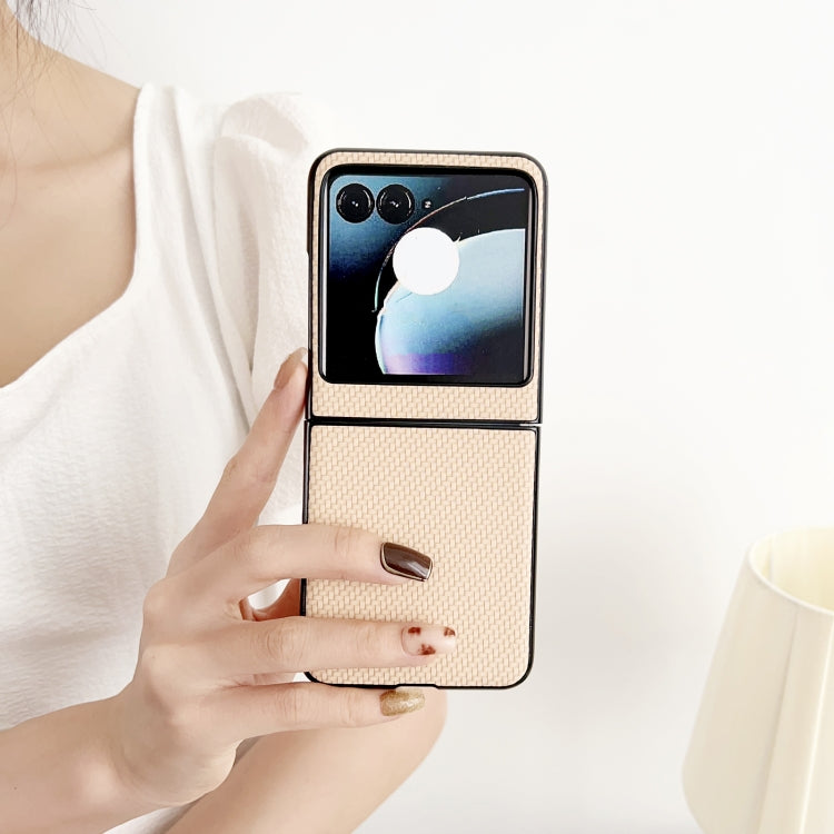 For Motorola Razr 50 Weave Texture PC Phone Case(Black) by buy2fix