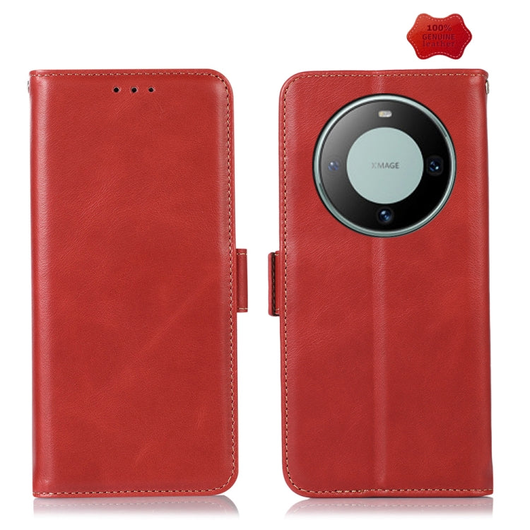For Huawei Mate 60 Crazy Horse Top Layer Cowhide Leather Phone Case(Red) - Huawei Cases by buy2fix | Online Shopping UK | buy2fix