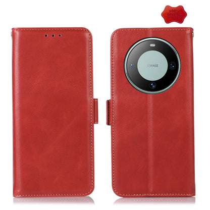 For Huawei Mate 60 Crazy Horse Top Layer Cowhide Leather Phone Case(Red) - Huawei Cases by buy2fix | Online Shopping UK | buy2fix