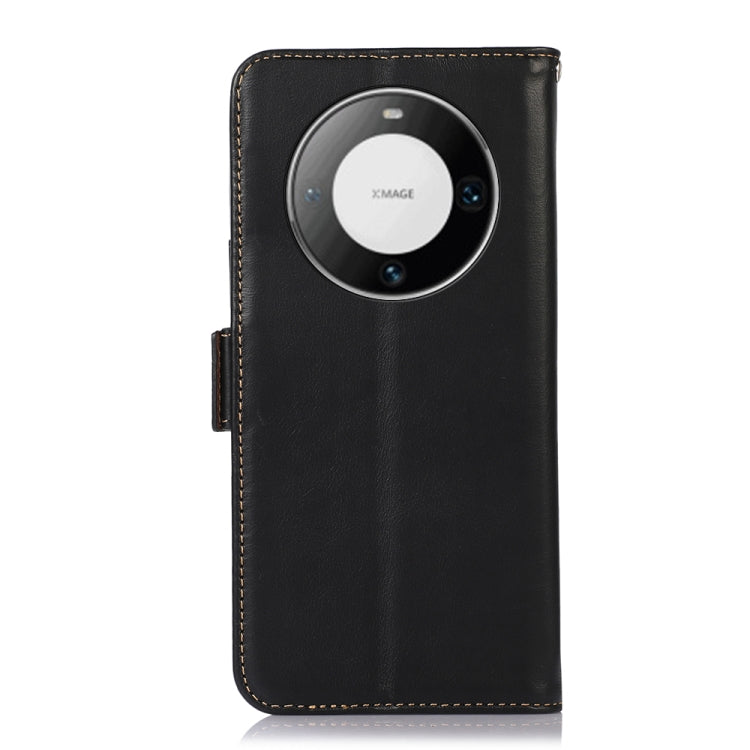 For Huawei Mate 60 Pro Crazy Horse Top Layer Cowhide Leather Phone Case(Black) - Huawei Cases by buy2fix | Online Shopping UK | buy2fix