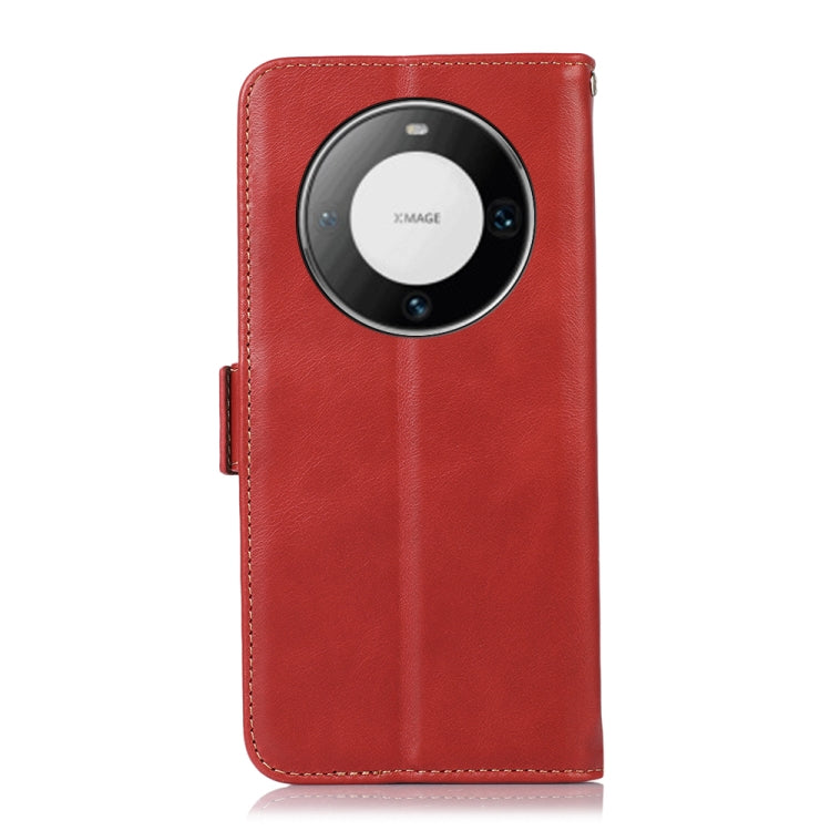 For Huawei Mate 60 Pro Crazy Horse Top Layer Cowhide Leather Phone Case(Red) - Huawei Cases by buy2fix | Online Shopping UK | buy2fix