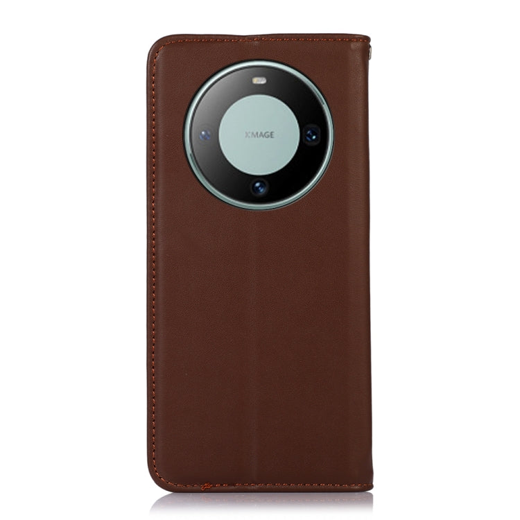 For Huawei Mate 60 KHAZNEH Nappa Top Layer Cowhide Leather Phone Case(Brown) - Huawei Cases by buy2fix | Online Shopping UK | buy2fix