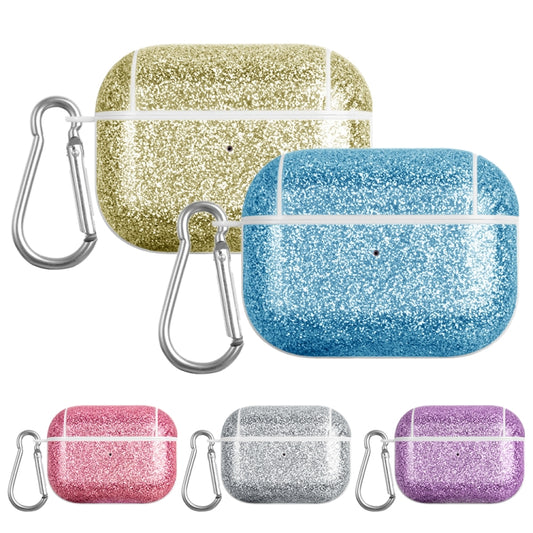 For AirPods Pro Glitter Powder Skin Texture PC TWS Earphone Case(Gold) by buy2fix
