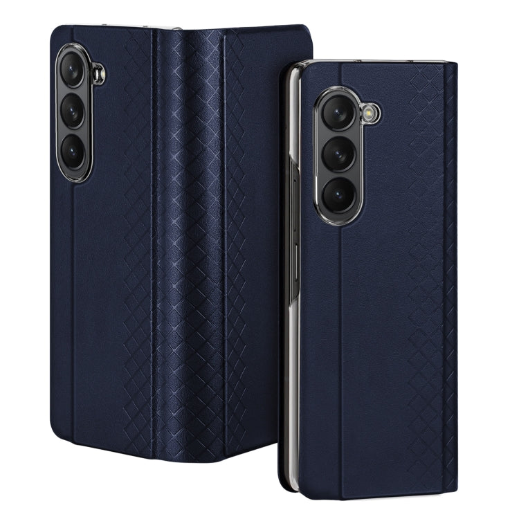 For Samsung Galaxy Z Fold5 5G DUX DUCIS Bril Series PU + TPU Phone Case(Blue) - Galaxy Z Fold5 Cases by DUX DUCIS | Online Shopping UK | buy2fix