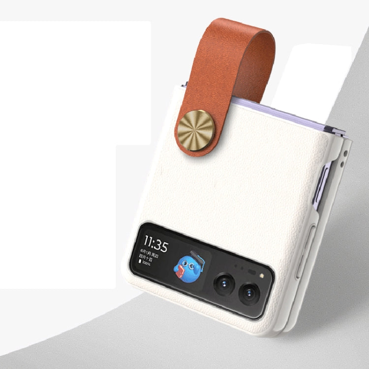 For Motorola Razr 40 Hand Strap Type Leather Phone Case(Dark Grey) by buy2fix