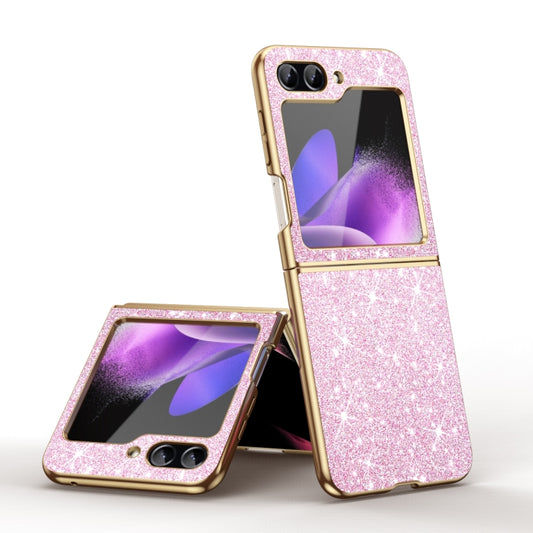 For Samsung Galaxy Z Flip5 Electroplate Glittery Shockproof Phone Case(Pink) - Galaxy Z Flip5 Cases by buy2fix | Online Shopping UK | buy2fix