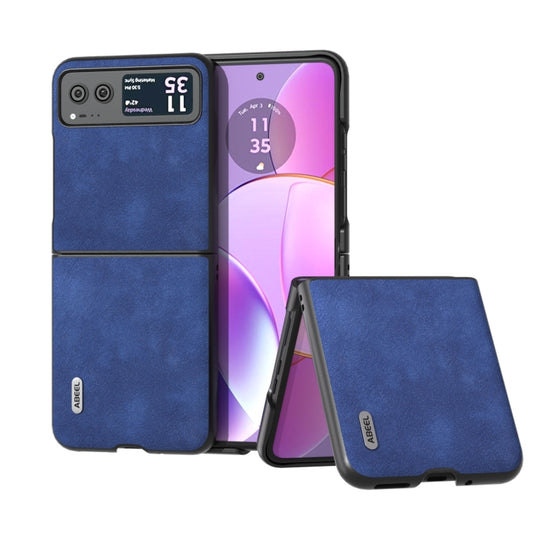 For Motorola Razr 40 ABEEL Morocco Texture PU Phone Case(Blue)