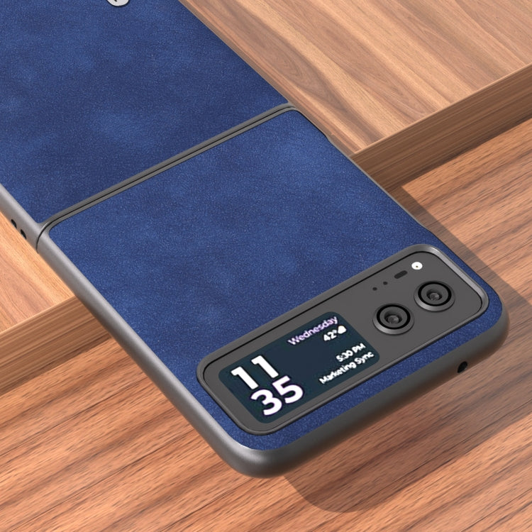 For Motorola Razr 40 ABEEL Morocco Texture PU Phone Case(Blue) by buy2fix