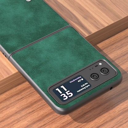 For Motorola Razr 40 ABEEL Morocco Texture PU Phone Case(Green) by buy2fix