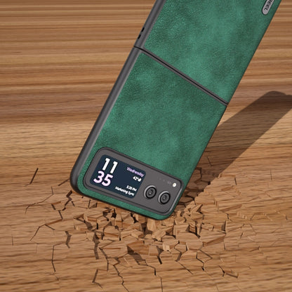 For Motorola Razr 40 ABEEL Morocco Texture PU Phone Case(Green) by buy2fix