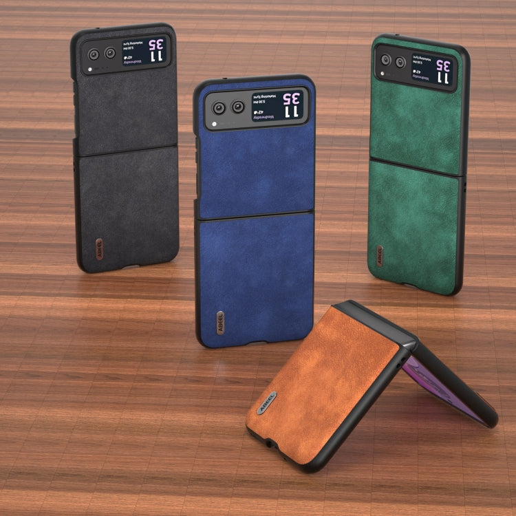 For Motorola Razr 40 ABEEL Morocco Texture PU Phone Case(Green) by buy2fix