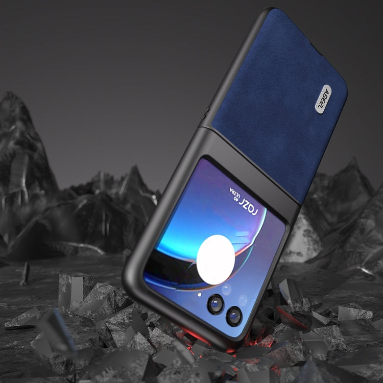 For Motorola Razr 40 Ultra ABEEL Morocco Texture PU Phone Case(Blue) by buy2fix