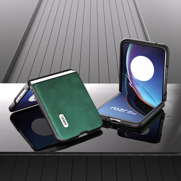 For Motorola Razr 40 Ultra ABEEL Morocco Texture PU Phone Case(Green) by buy2fix