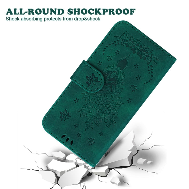 For Motorola Edge 2024 Butterfly Rose Embossed Leather Phone Case(Green) by buy2fix