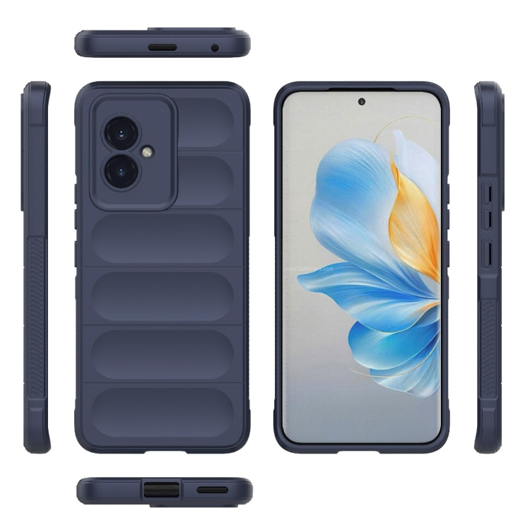 For Honor 100 5G Magic Shield TPU + Flannel Phone Case(Dark Blue) - Honor Cases by buy2fix | Online Shopping UK | buy2fix