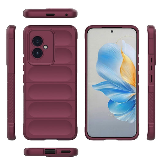 For Honor 100 5G Magic Shield TPU + Flannel Phone Case(Wine Red) by buy2fix