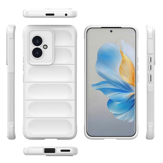 For Honor 100 5G Magic Shield TPU + Flannel Phone Case(White) by buy2fix