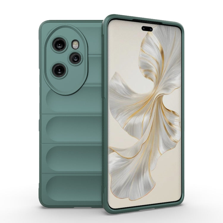 For Honor 100 Pro 5G Magic Shield TPU + Flannel Phone Case(Dark Green) - Honor Cases by buy2fix | Online Shopping UK | buy2fix