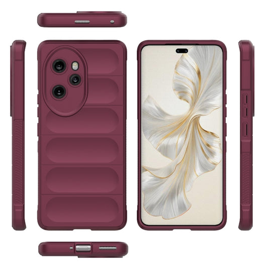 For Honor 100 Pro 5G Magic Shield TPU + Flannel Phone Case(Wine Red) by buy2fix