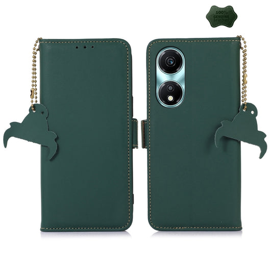For Honor X5 Plus Genuine Leather Magnetic RFID Leather Phone Case(Green) - Honor Cases by buy2fix | Online Shopping UK | buy2fix
