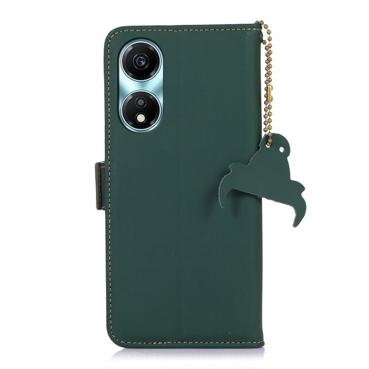 For Honor X5 Plus Genuine Leather Magnetic RFID Leather Phone Case(Green) - Honor Cases by buy2fix | Online Shopping UK | buy2fix