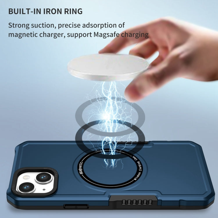 For iPhone 15 Plus Shockproof Armor MagSafe Phone Case(Dark Blue) by buy2fix