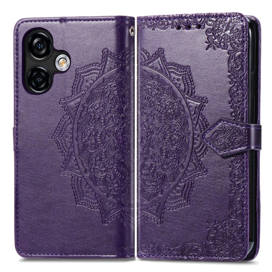 For Ulefone Note 16 Pro Mandala Flower Embossed Leather Phone Case(Purple) by buy2fix