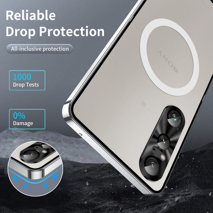 For Sony Xperia 1 VI Frosted Metal MagSafe Magnetic Phone Case(Silver) - Sony Cases by buy2fix | Online Shopping UK | buy2fix