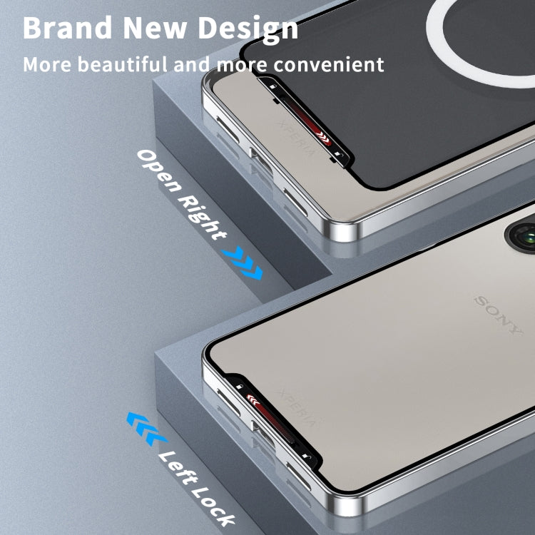 For Sony Xperia 1 VI Frosted Metal MagSafe Magnetic Phone Case(Silver) - Sony Cases by buy2fix | Online Shopping UK | buy2fix