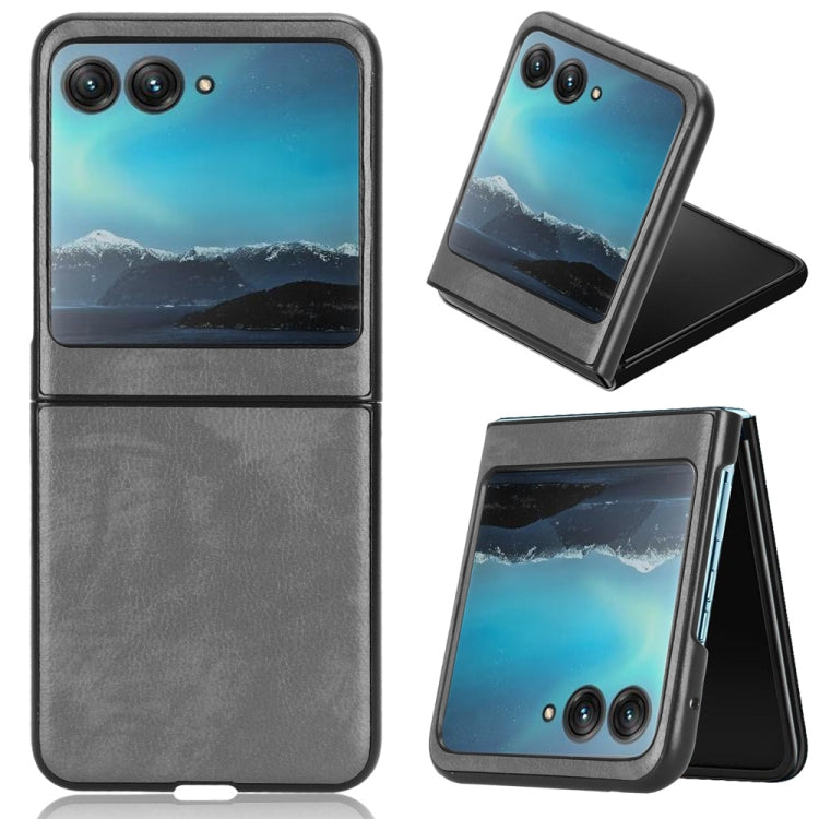 For Motorola Moto Razr 40 Ultra Litchi Texture Back Cover Phone Case(Grey) by buy2fix
