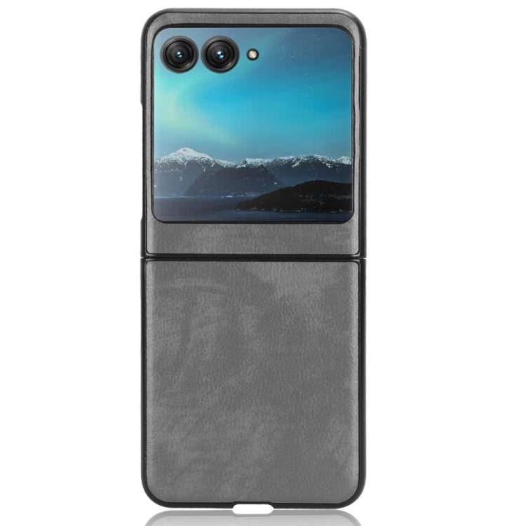 For Motorola Moto Razr 40 Ultra Litchi Texture Back Cover Phone Case(Grey) by buy2fix
