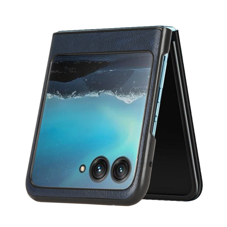For Motorola Moto Razr 40 Ultra Litchi Texture Back Cover Phone Case(Blue) by buy2fix