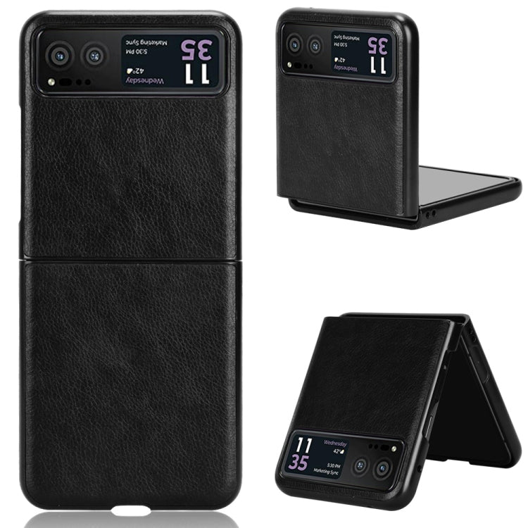 For Motorola Moto Razr 40 Litchi Texture Back Cover Phone Case(Black) by buy2fix